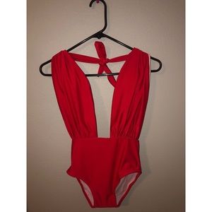 NWOT One Piece Red Bathing Suit